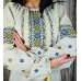 Embroidered blouse "Flowers of Glory Yellow&Blue"